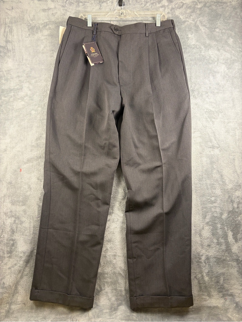 Ralph Lauren Chaps  Dark Charcoal Double Pleated Men's Dress Pants 36x32 NWT